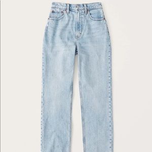 Abercrombie and Fitch Curve Love 90s Ultra High Rise Straight Jeans